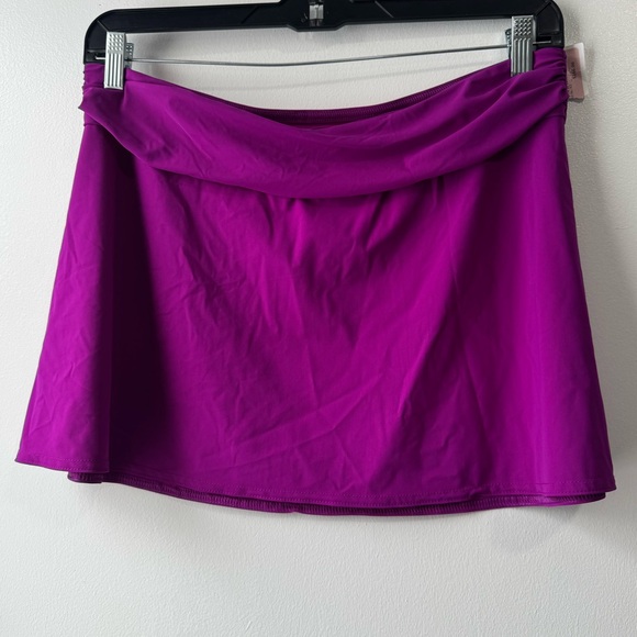 Karla CollettoRuched Waistband Skirt Swim Coverup Purple A Line Stretc…